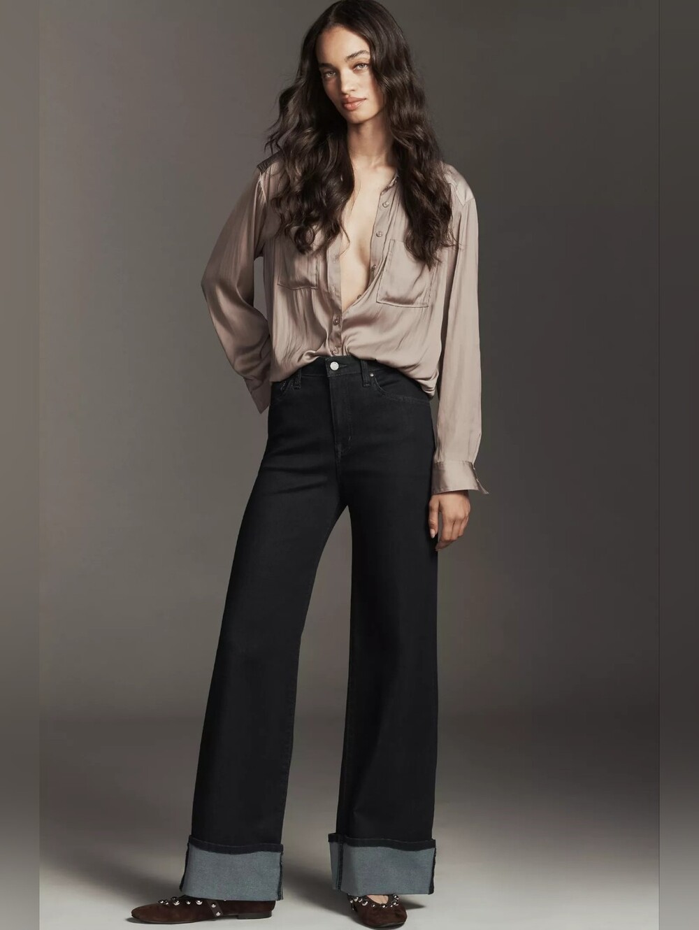 Fidelity Denim | High-Rise Wide-Leg Cuffed Jeans